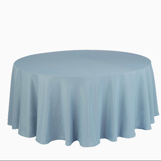 Dusty Blue Polyester Round Tablecloths